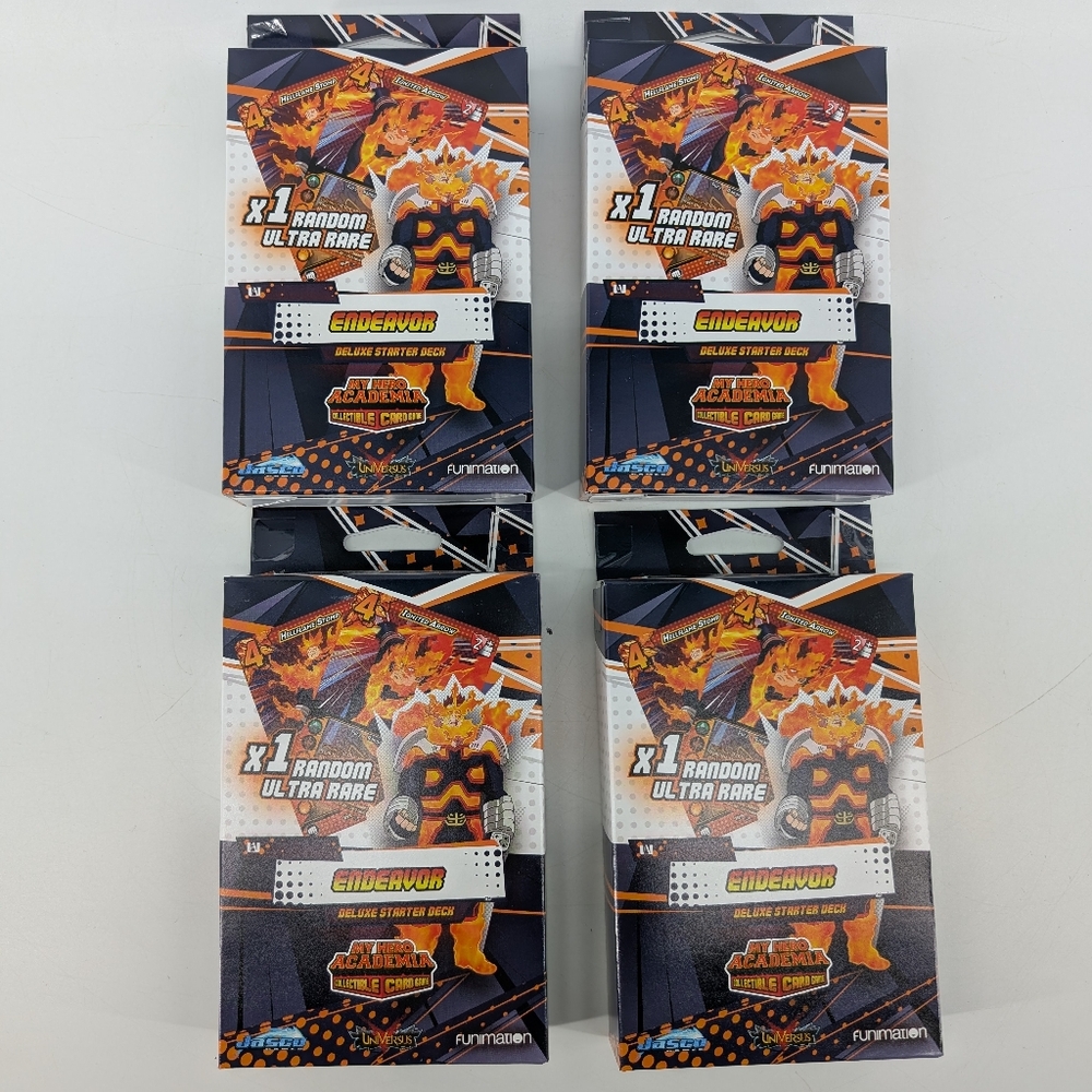 Jasco My Hero Academia Collectible Card Game Endeavor Deluxe Starter Deck 4 Sets
